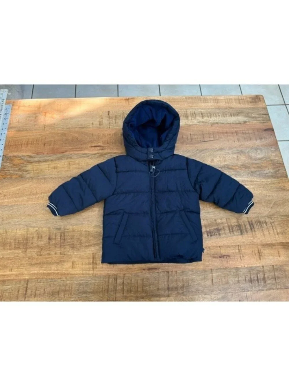 Baby GAP Hooded Puffer Coat Snow Jacket Size 18-24 months Navy Blue Zip Up NWOT
